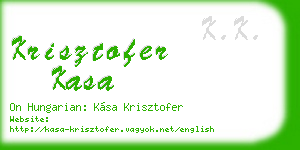 krisztofer kasa business card